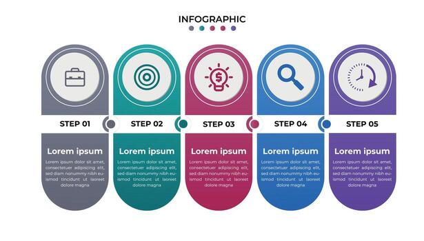 Infographic Steps Business Workflow Visualization vector