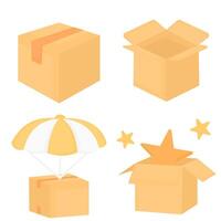Cartoon package icons collection vector
