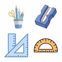 School stationery tools collection. vector