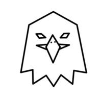 Stylized eagle head in bold geometric line art style, perfect for logos, mascots, tattoos, or branding with themes of strength, freedom, and power. vector