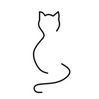 Minimal one line art of a sitting cat silhouette with elegant curves, perfect for pet logos, modern home decor, tattoos, wall art, or simple graphic designs. vector