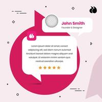 Testimonial and feedback presentation simple social media post template design vector