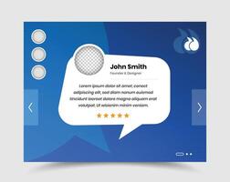 Minimalist modern client feedback and testimonial social media post template design vector