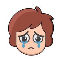 illustration of Crying Sad Face vector