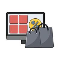 Online shopping black Friday with shopping bag vector