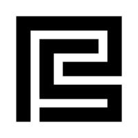 Alphabet letter PS with rectangle monogram logo design vector