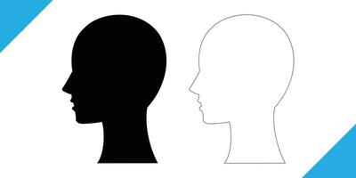 art of head profile silhouette illustration isolated on white background in black vector