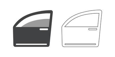 art of car door illustration isolated on white background in black and white vector