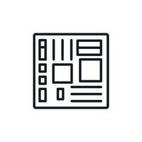 motherboard Thin line icons vector