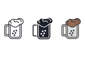 beer Thin set color icons vector