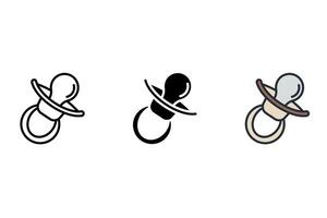 pacifier icons Thin set color icons vector