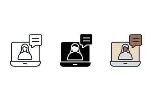 webinar Thin set color icons vector