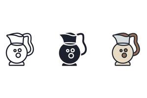 fruit juice Thin set color icons vector