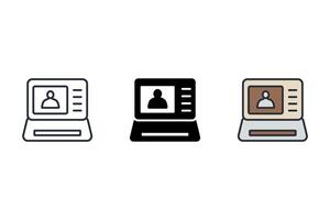 streaming Thin set color icons vector