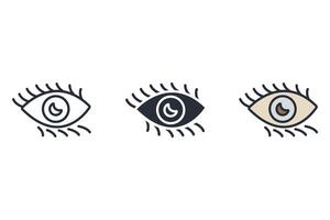 eye Thin set color icons vector