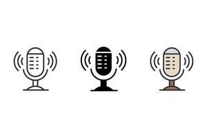 microphone Thin set color icons vector