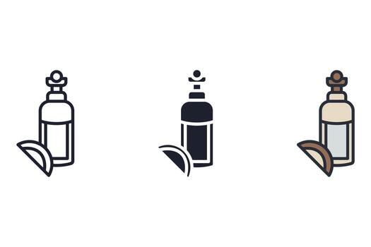tequila Thin set color icons vector