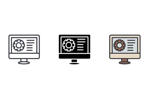 help tool Thin set color icons vector