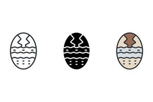easter egg Thin set color icons vector