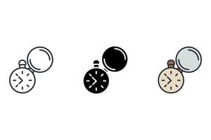 pocket wacth Thin set color icons vector