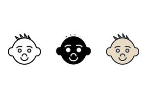 baby boy Thin set color icons vector