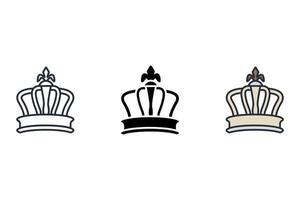 tiara Thin set color icons vector