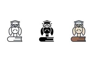 knowledge Thin set color icons vector