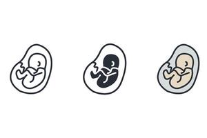 embryo Thin set color icons vector