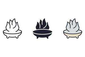 queimada Thin set color icons vector