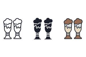 milkshake Thin color icons vector