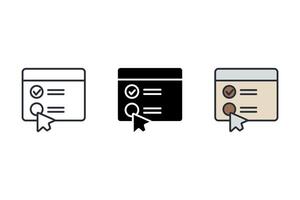 quiz Thin set color icons vector