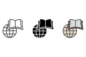distance learning Thin set color icons vector