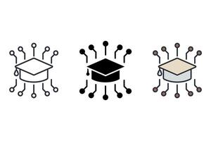 distributed learning Thin set color icons vector