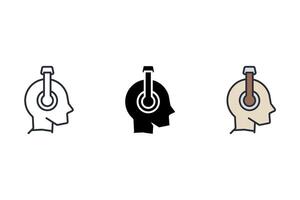 audio course Thin set color icons vector