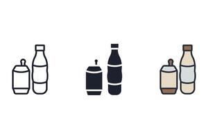 energy drink Thin set color icons vector
