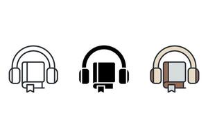 learning support Thin set color icons vector