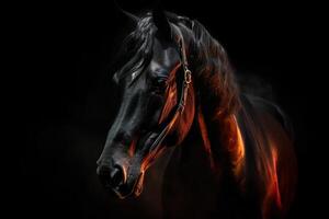 Image of black figure of a horse made with photo