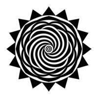 a black and white spiral design on a white background vector