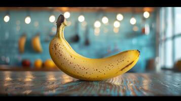 Banana on a table photo