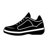 black sneakers icon on white background. vector