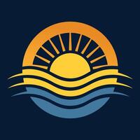 the sun and waves logo for a company vector