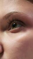 Vertical Extreme close up of female engineer using AI LLM chatbot, optimizing company systems performance. System administrator uses artificial intelligence to convert manual workflows into automated scripts video