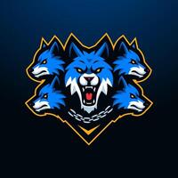 Five wolves logo vector