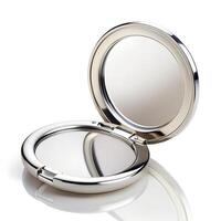Compact Mirror Photo on White Background