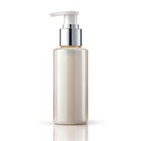Non Labeled Skincare Bottle Photo on White Background