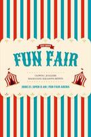 Fun fair poster with colorful stripes vector