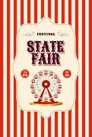 State fair festival with Ferris wheel vector