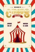 Circus show tent on colorful background vector