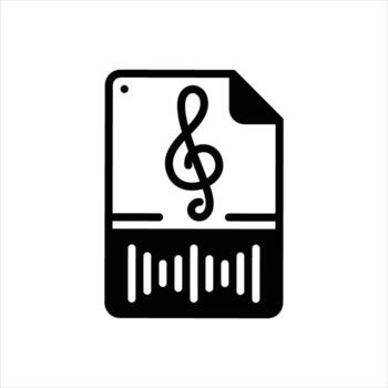 sólido icono archivo de audio vector