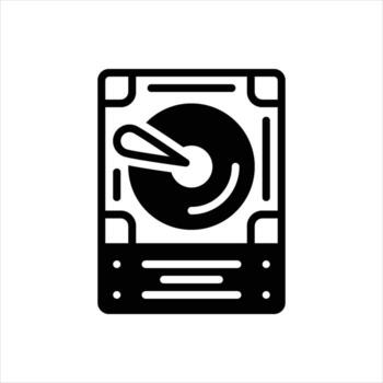 Solid icon hard-drive vector